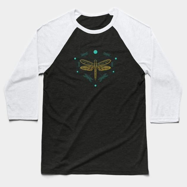 Artificers Dragonfly Baseball T-Shirt by PixelSamuel